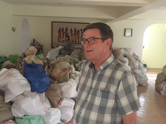 Pictured is Fr. John Fortune from Marino, Dublin. Until recently, there had been a drought in the region for two years and so Fr. John has been feeding 530 families fortnightly.